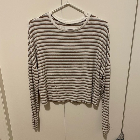 Garage Medium white and brown striped shirt - Picture 1 of 2